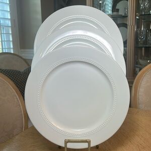 Threshold Beaded Porcelain Dinner Plates (3)